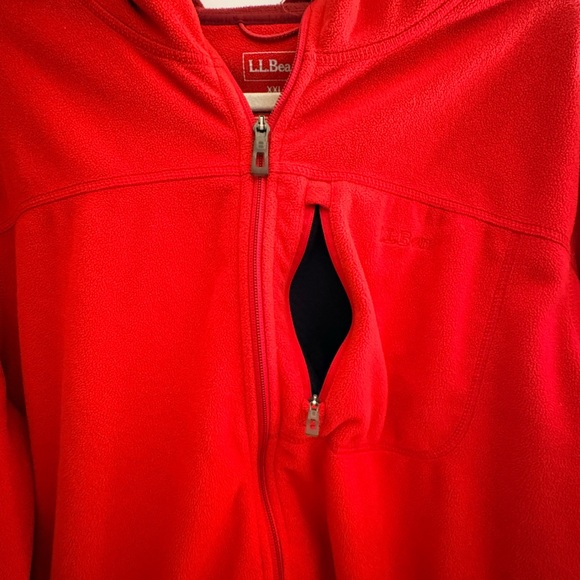L.L.Bean Polartec® Windbloc Fleece Jacket Hoodie – Red – XXL – Unisex - Picture 5 of 13